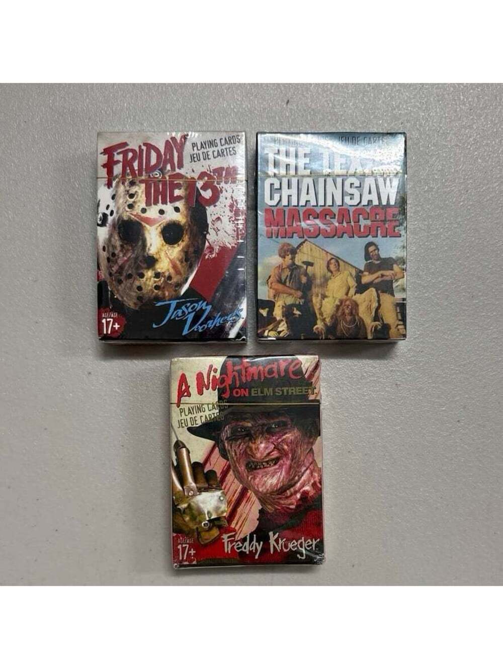 Friday the 13th Nightmare Elm Street Texas Chainsaw Playing Cards Lot Sealed NEW
